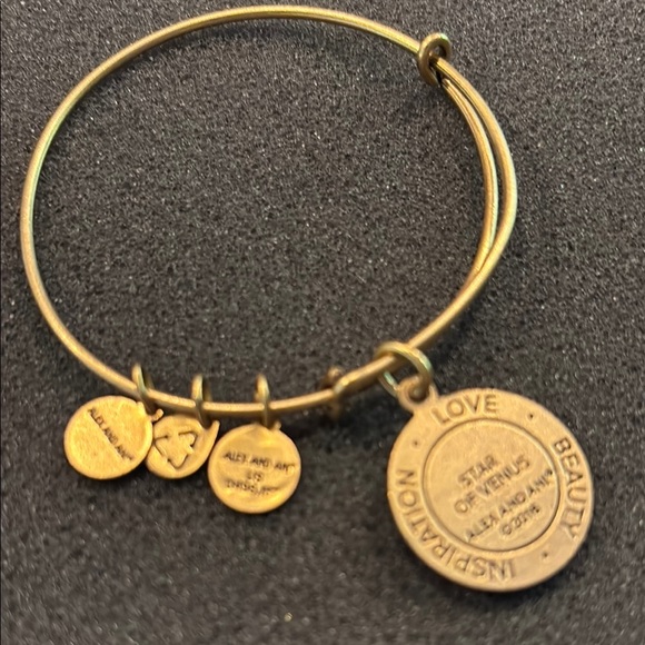 Alex and Ani Gold-Tone Compass Bangle Star of Venus - Picture 2 of 2